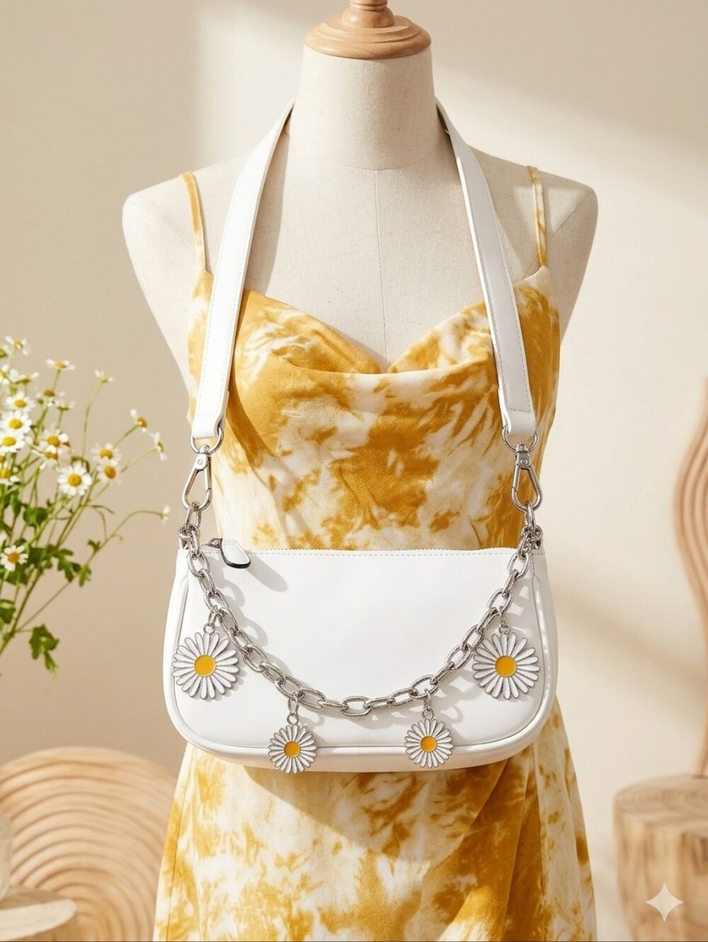 😺Daisy Chain Handbag in White